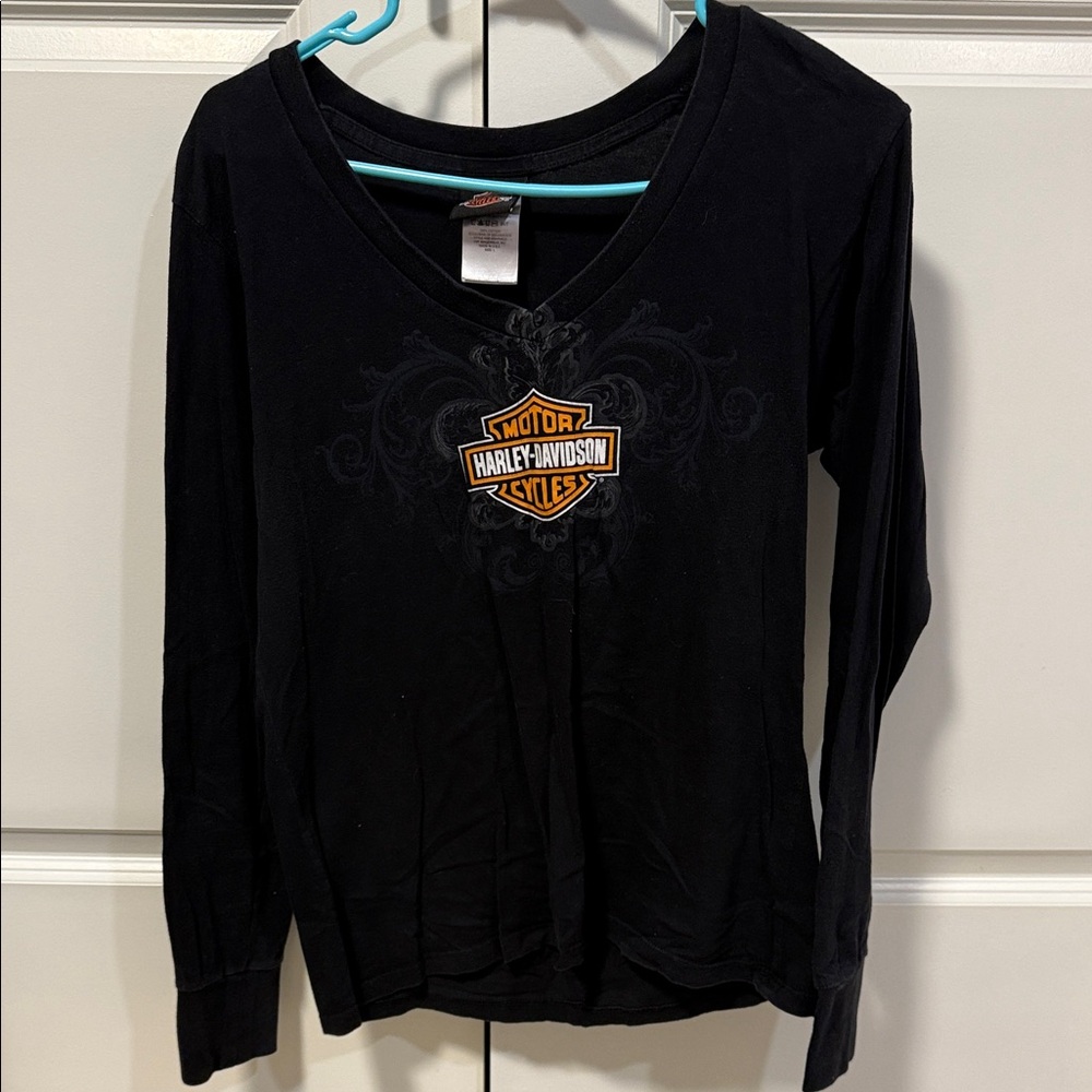 Harley-Davidson Black V-Neck Long Sleeve